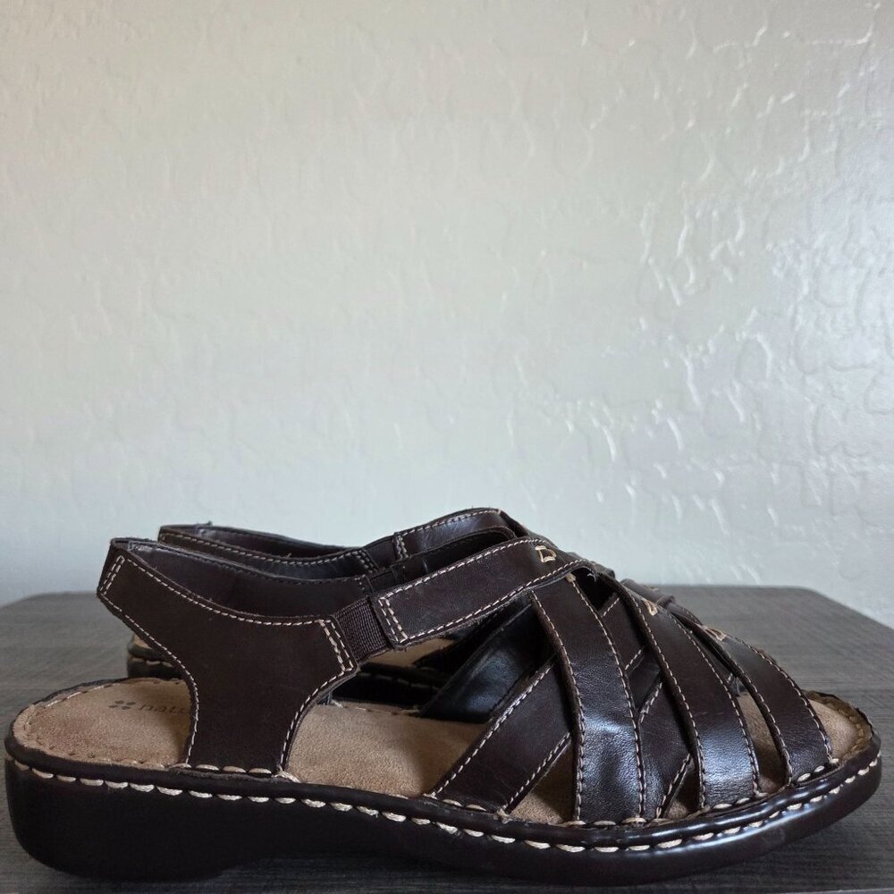 Naturalizer Craft Leather Strappy Fisherman Sandals Brown Size Women's 9